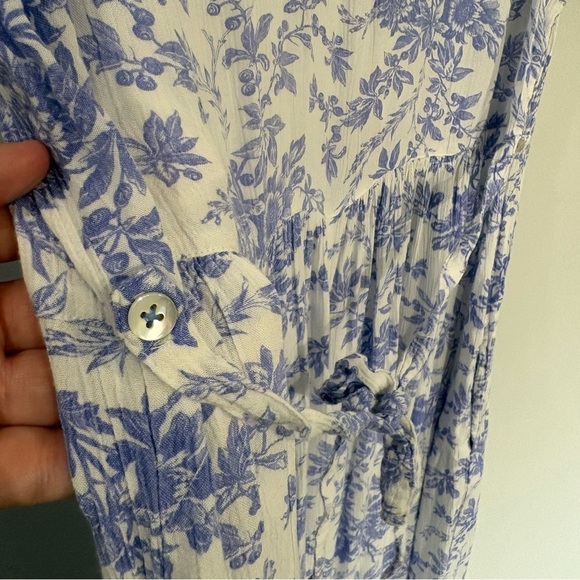 Vintage April Cornell dress French Toile print blue white rayon - Picture 8 of 15